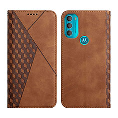 Custodia Portafoglio In Pelle Cover con Supporto Y02X per Motorola Moto G71 5G Marrone