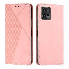 Custodia Portafoglio In Pelle Cover con Supporto Y02X per Motorola Moto G72 Oro Rosa