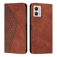 Custodia Portafoglio In Pelle Cover con Supporto Y02X per Motorola Moto G73 5G Marrone