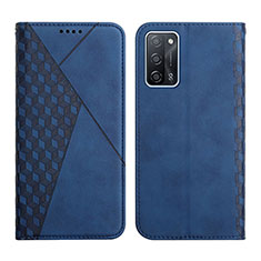 Custodia Portafoglio In Pelle Cover con Supporto Y02X per Oppo A53s 5G Blu