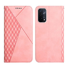 Custodia Portafoglio In Pelle Cover con Supporto Y02X per Oppo A54 5G Oro Rosa