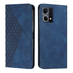 Custodia Portafoglio In Pelle Cover con Supporto Y02X per Oppo F21s Pro 4G Blu