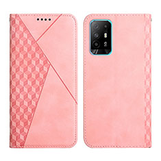 Custodia Portafoglio In Pelle Cover con Supporto Y02X per Oppo Reno5 Z 5G Oro Rosa