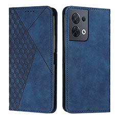 Custodia Portafoglio In Pelle Cover con Supporto Y02X per Oppo Reno9 5G Blu