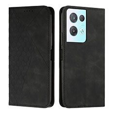 Custodia Portafoglio In Pelle Cover con Supporto Y02X per Oppo Reno9 Pro+ Plus 5G Nero