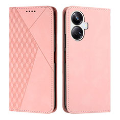 Custodia Portafoglio In Pelle Cover con Supporto Y02X per Realme 10 Pro+ Plus 5G Oro Rosa