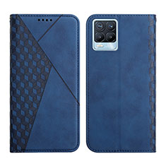 Custodia Portafoglio In Pelle Cover con Supporto Y02X per Realme 8 4G Blu