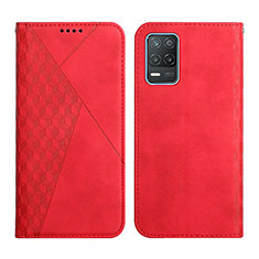 Custodia Portafoglio In Pelle Cover con Supporto Y02X per Realme 9 5G India Rosso