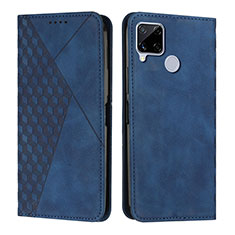 Custodia Portafoglio In Pelle Cover con Supporto Y02X per Realme C12 Blu