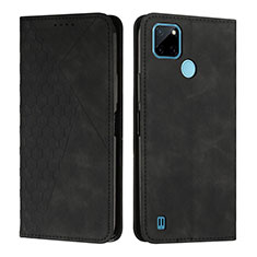 Custodia Portafoglio In Pelle Cover con Supporto Y02X per Realme C25Y India Nero