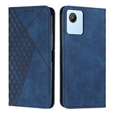 Custodia Portafoglio In Pelle Cover con Supporto Y02X per Realme C30 Blu