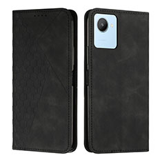 Custodia Portafoglio In Pelle Cover con Supporto Y02X per Realme C30 Nero