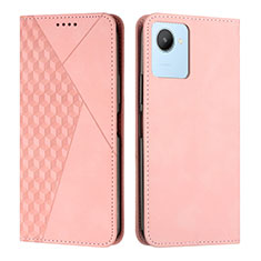 Custodia Portafoglio In Pelle Cover con Supporto Y02X per Realme C30 Oro Rosa