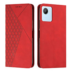 Custodia Portafoglio In Pelle Cover con Supporto Y02X per Realme C30 Rosso