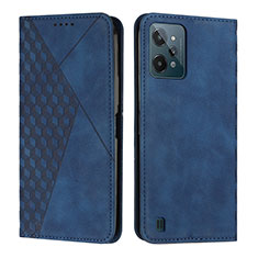 Custodia Portafoglio In Pelle Cover con Supporto Y02X per Realme C31 Blu