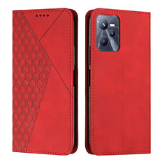 Custodia Portafoglio In Pelle Cover con Supporto Y02X per Realme C35 Rosso