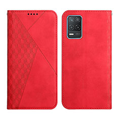 Custodia Portafoglio In Pelle Cover con Supporto Y02X per Realme Q3 5G Rosso