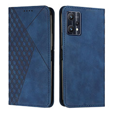 Custodia Portafoglio In Pelle Cover con Supporto Y02X per Realme V25 5G Blu