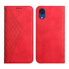 Custodia Portafoglio In Pelle Cover con Supporto Y02X per Samsung Galaxy A03 Core Rosso