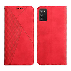 Custodia Portafoglio In Pelle Cover con Supporto Y02X per Samsung Galaxy A03s Rosso