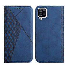 Custodia Portafoglio In Pelle Cover con Supporto Y02X per Samsung Galaxy A12 Nacho Blu