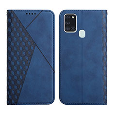 Custodia Portafoglio In Pelle Cover con Supporto Y02X per Samsung Galaxy A21s Blu