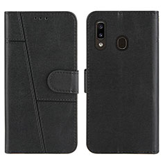 Custodia Portafoglio In Pelle Cover con Supporto Y02X per Samsung Galaxy A30 Nero