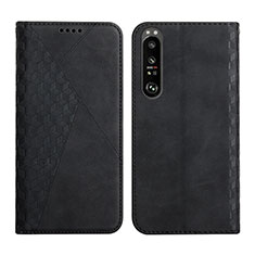 Custodia Portafoglio In Pelle Cover con Supporto Y02X per Sony Xperia 1 III Nero