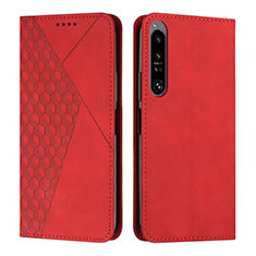 Custodia Portafoglio In Pelle Cover con Supporto Y02X per Sony Xperia 1 IV SO-51C Rosso