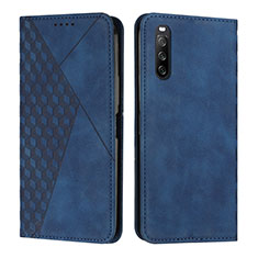 Custodia Portafoglio In Pelle Cover con Supporto Y02X per Sony Xperia 10 IV Blu