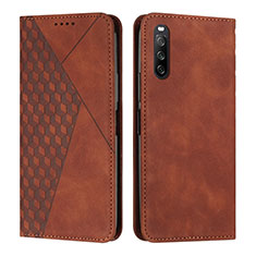 Custodia Portafoglio In Pelle Cover con Supporto Y02X per Sony Xperia 10 IV SO-52C Marrone