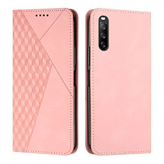 Custodia Portafoglio In Pelle Cover con Supporto Y02X per Sony Xperia 10 IV SO-52C Oro Rosa