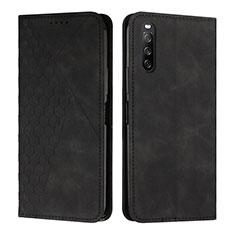 Custodia Portafoglio In Pelle Cover con Supporto Y02X per Sony Xperia 10 V Nero