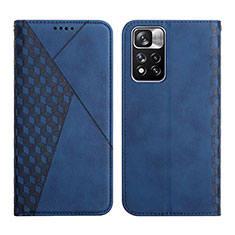 Custodia Portafoglio In Pelle Cover con Supporto Y02X per Xiaomi Mi 11i 5G (2022) Blu