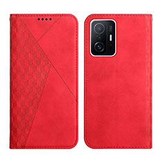 Custodia Portafoglio In Pelle Cover con Supporto Y02X per Xiaomi Mi 11T Pro 5G Rosso