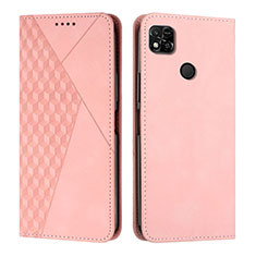 Custodia Portafoglio In Pelle Cover con Supporto Y02X per Xiaomi POCO C3 Oro Rosa