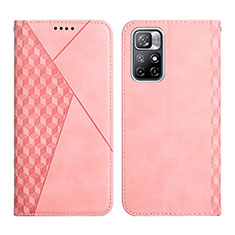 Custodia Portafoglio In Pelle Cover con Supporto Y02X per Xiaomi Poco M4 Pro 5G Oro Rosa