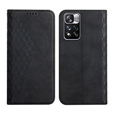 Custodia Portafoglio In Pelle Cover con Supporto Y02X per Xiaomi Poco X4 NFC Nero