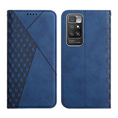 Custodia Portafoglio In Pelle Cover con Supporto Y02X per Xiaomi Redmi 10 (2022) Blu