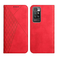 Custodia Portafoglio In Pelle Cover con Supporto Y02X per Xiaomi Redmi 10 4G Rosso