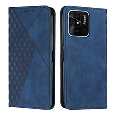 Custodia Portafoglio In Pelle Cover con Supporto Y02X per Xiaomi Redmi 10 India Blu