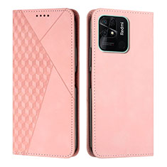 Custodia Portafoglio In Pelle Cover con Supporto Y02X per Xiaomi Redmi 10 Power Oro Rosa