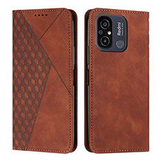 Custodia Portafoglio In Pelle Cover con Supporto Y02X per Xiaomi Redmi 11A 4G Marrone