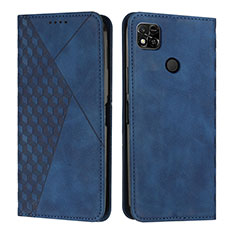 Custodia Portafoglio In Pelle Cover con Supporto Y02X per Xiaomi Redmi 9C Blu