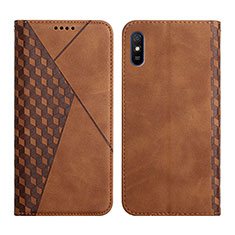 Custodia Portafoglio In Pelle Cover con Supporto Y02X per Xiaomi Redmi 9i Marrone