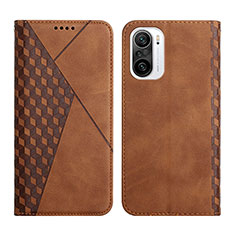 Custodia Portafoglio In Pelle Cover con Supporto Y02X per Xiaomi Redmi K40 Pro+ Plus 5G Marrone