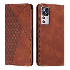 Custodia Portafoglio In Pelle Cover con Supporto Y02X per Xiaomi Redmi K50 Ultra 5G Marrone