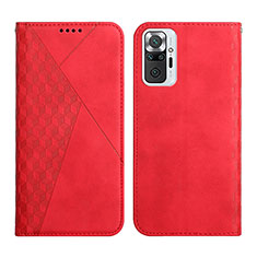 Custodia Portafoglio In Pelle Cover con Supporto Y02X per Xiaomi Redmi Note 10 Pro 4G Rosso