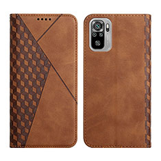 Custodia Portafoglio In Pelle Cover con Supporto Y02X per Xiaomi Redmi Note 10S 4G Marrone