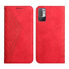 Custodia Portafoglio In Pelle Cover con Supporto Y02X per Xiaomi Redmi Note 10T 5G Rosso